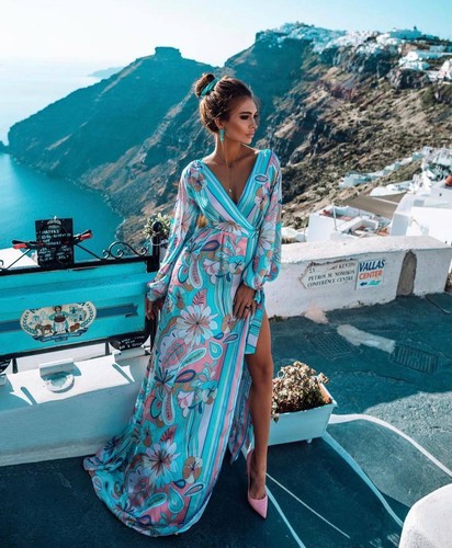 Bohemian Floral Print Dress Cocktail 