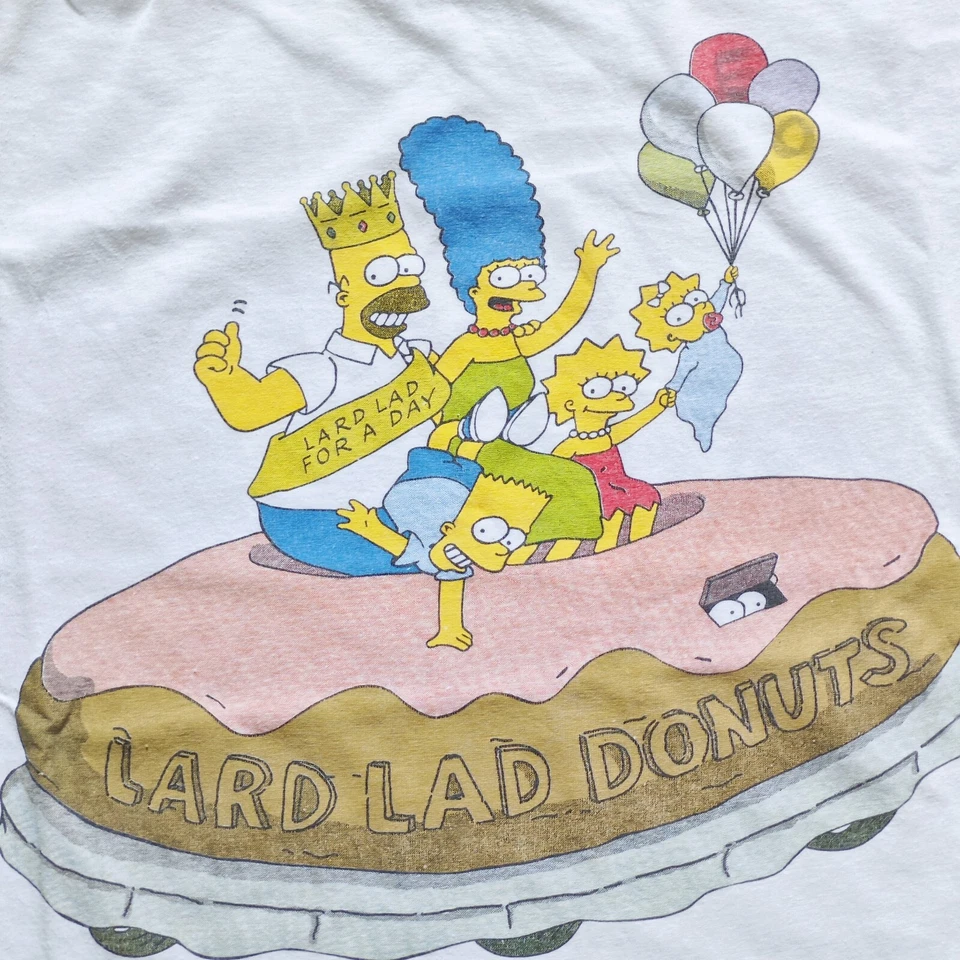 The Simpsons Lard Lad Donuts Bootleg Vintage Single Stitch T Shirt 90s Size L - Imagen 3 de 4