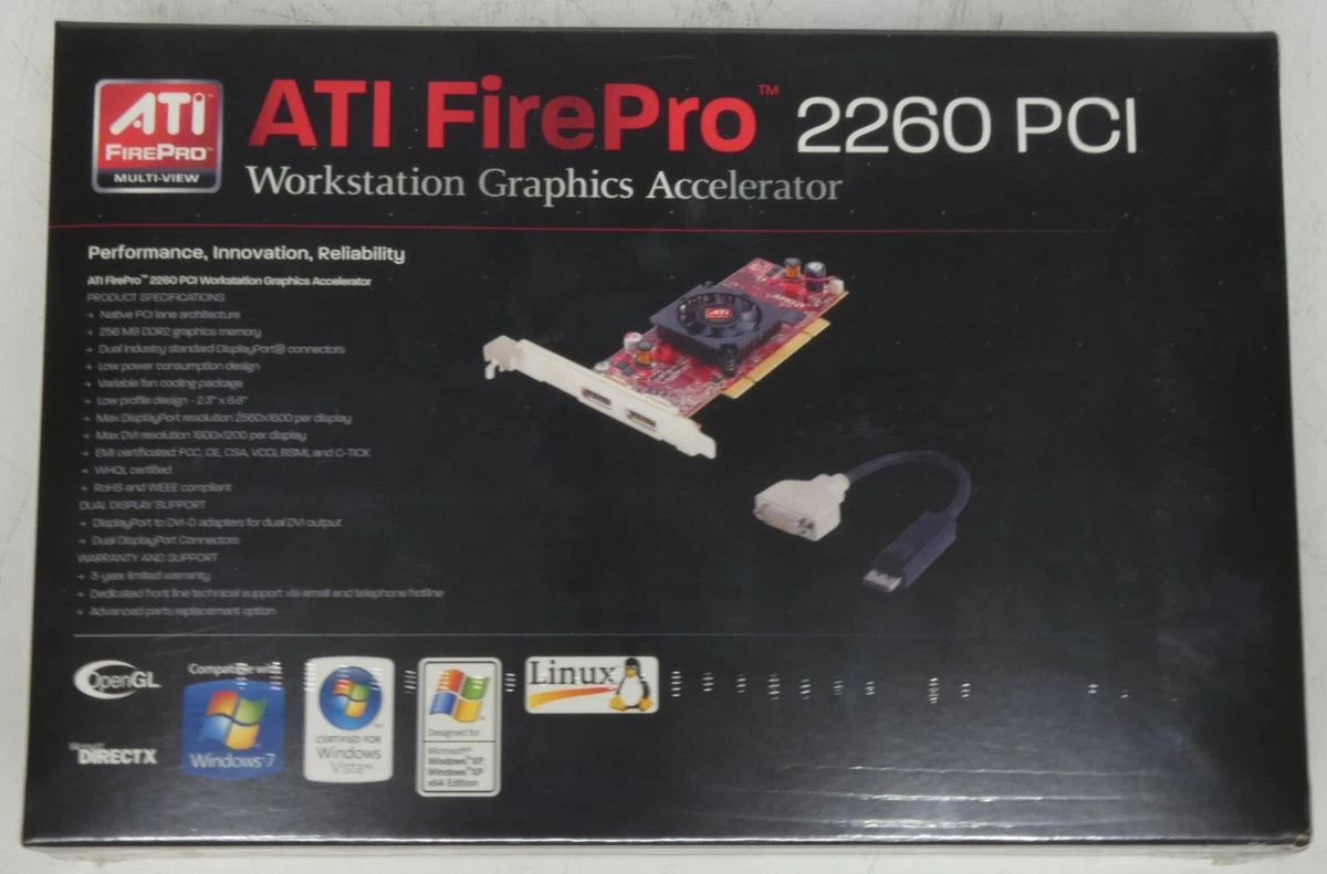 New ATI FirePro 2260 PCI 256MB GDDR2 2 DisplayPort Video Cards eBay