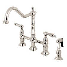 Kingston Brass KS1276ALBS Heritage Bridge Kitchen Faucet, Polished Nickel