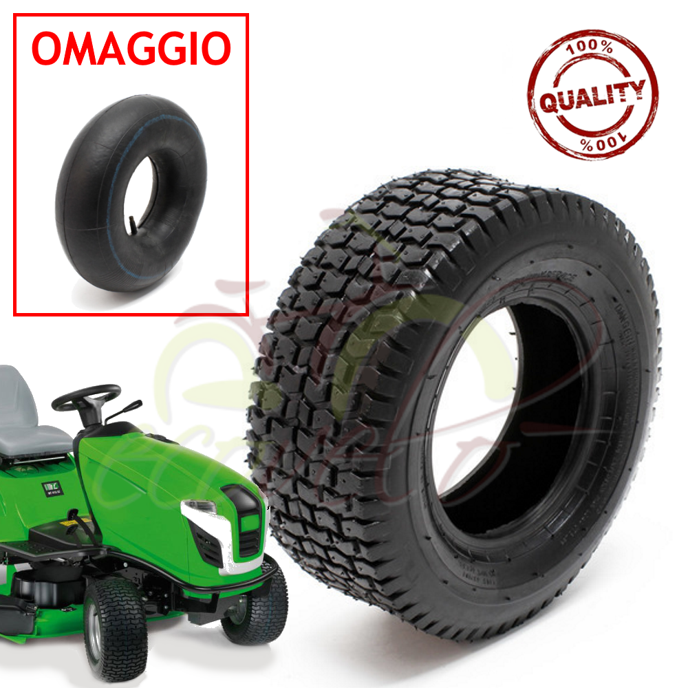 PNEUMATICO + CAMERA D'ARIA TRATTORINO 15 X 6.00 - 6 GOMMA COPERTONE GIARDINAGGIO