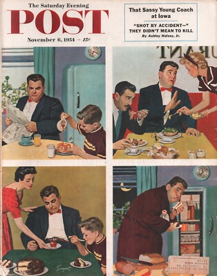 Saturday Evening Post Magazine November 6, 1954 Dr. Kallmann's Twins/Iowa Coach