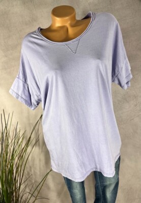 NEU sommer Long TShirt Top basic Italy HELLLILA 38 40 42