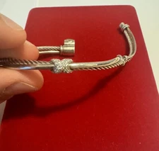 David Yurman Crossover Link Sterling Silver & Diamond X Cable Bracelet