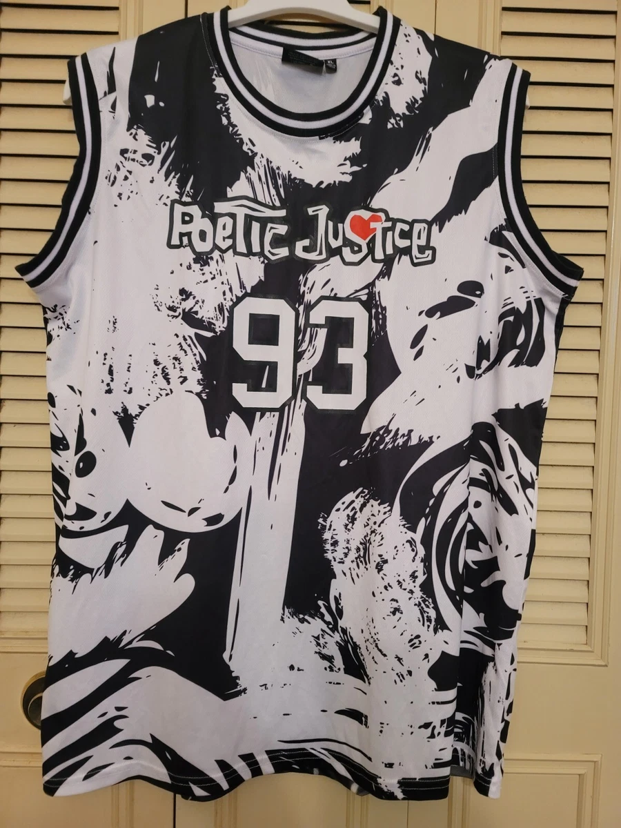Poetic Justice 93 Tupac Shakur White Basketball Jersey Top by Chemistry Size XL