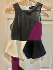BNWT Forever Unique Kristen Colour Block Peplum Midi Evening Occasion Dress 8