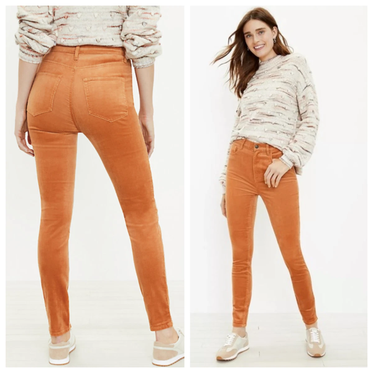 LOFT Petite Skinny Corduroy Pants in Light Sienna Tan 25 P Ret 70