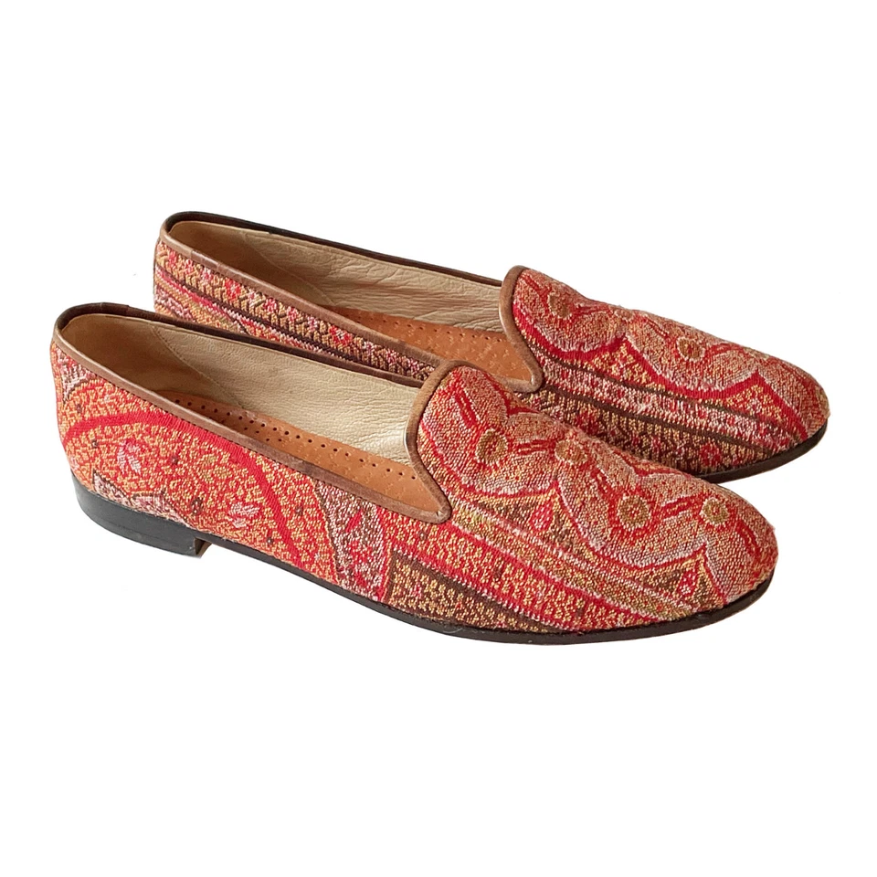 STUBBS & WOOTTON Women's Paisley Shawl Slippers Size 8 AA - Image 3 of 4