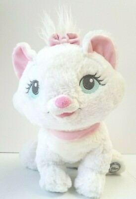Disney Aristocats Plush Marie Kitty Stuffed Animal White Cat Pink Bow 14''