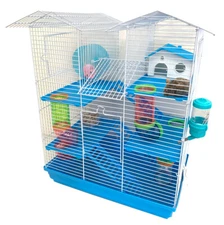 5-Level Large Twin Tower Syrian Hamster Habitat Gerbil Degu Mice Rat Home Cage 
