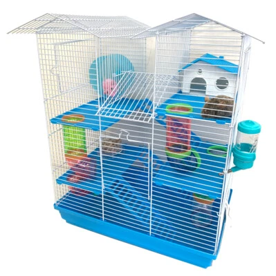MCAGE 5-Level Large Twin Tower Syrian Hamster Habitat Gerbil Degu Mice Rat Home Cage