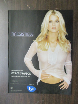 JESSICA SIMPSON IRRESISTIBLE ALBUM FYE AD PIN UP BOP TEEN MAGAZINE CLIPPING W38