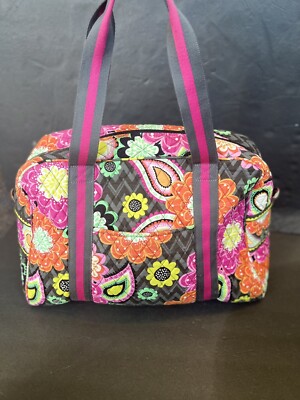 VERA BRADLEY ZIGGY ZINNIA MEDIUM TRAVEL WEEKENDER BAG PINK GREY