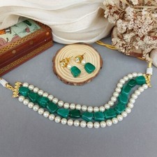 Bollywood Stil Indisch Pakistanische Perlen Perle 9 " Halsband Party Schmuck