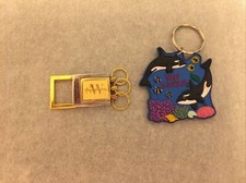 Sea World Key Chains Souvenirs Metal, Plastic Lot Of 2 Used