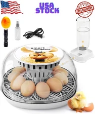 Egg Incubator for Hatching Chicks, Automatic Egg Turner Holds 12 Eggs, Smart Inc