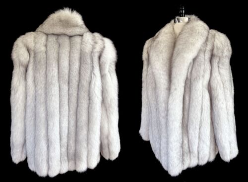 Norwegian FOX Fur Coat, Ivory Bridal Bolero Jacket, Brown White Winter Wedding - Picture 6 of 10