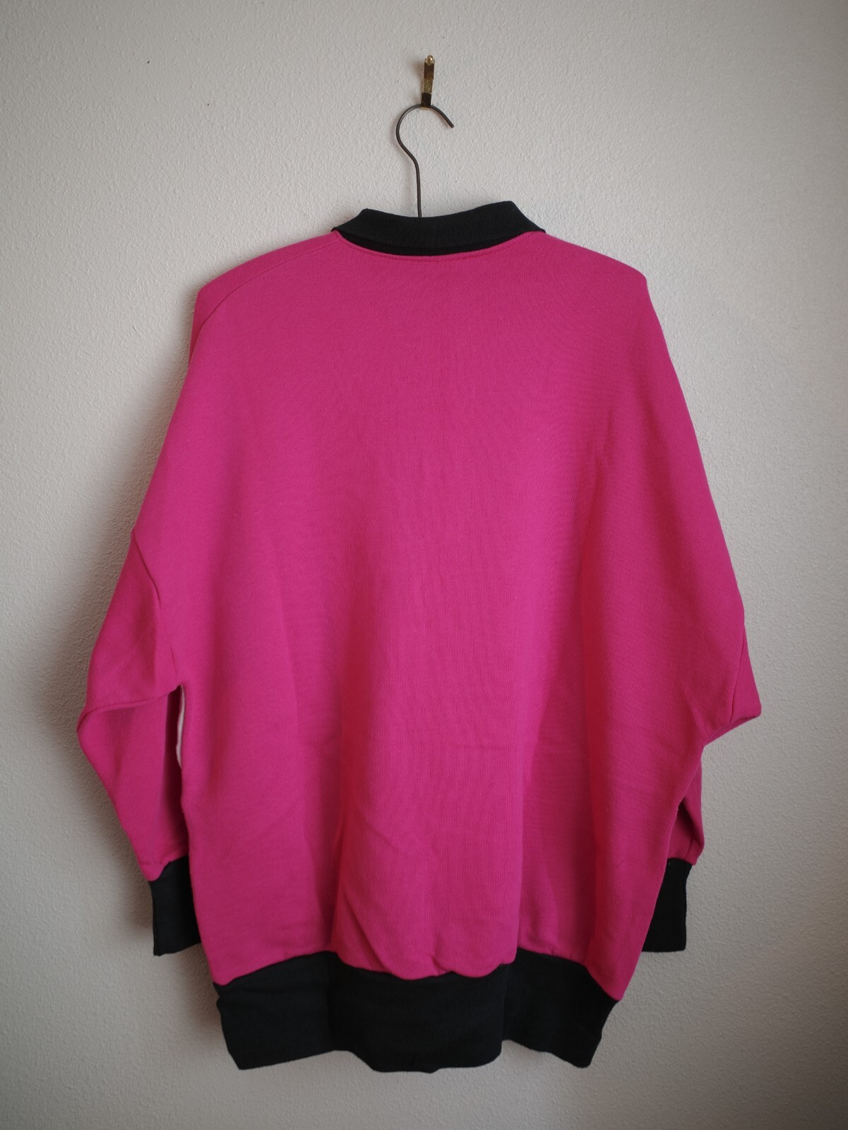 Vintage 80s Pepsi Rugby Polo Sweatshirt Color Block Pink Size Men's Medium EUC image 2