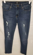 Just Black Womens Size 28P Jeans Denim Skinny Dark Blue Distressed Made In USA