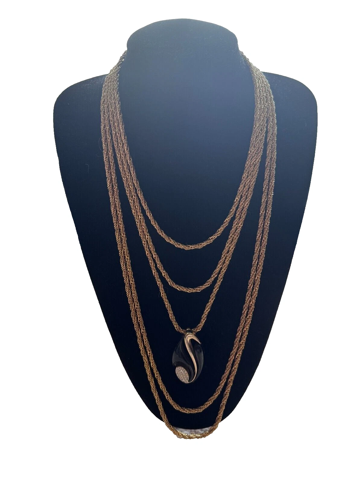 Collana vintage 5 fili Christian Dior corda intrecciata placcata oro