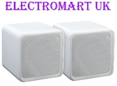 SURROUND SOUND WAND DECKE BÜCHER REGAL WÜRFEL LAUTSPRECHER WEISS 