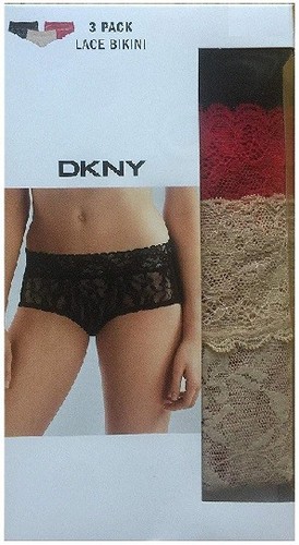 DKNY Intimates Women's Signature Lace Bikini Panties NIB - 3 Pack Small / Medium - Picture 4 of 4