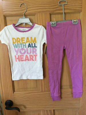 New Carter's Girls Heart Dream Pajama Set Snug fit 4,10,14