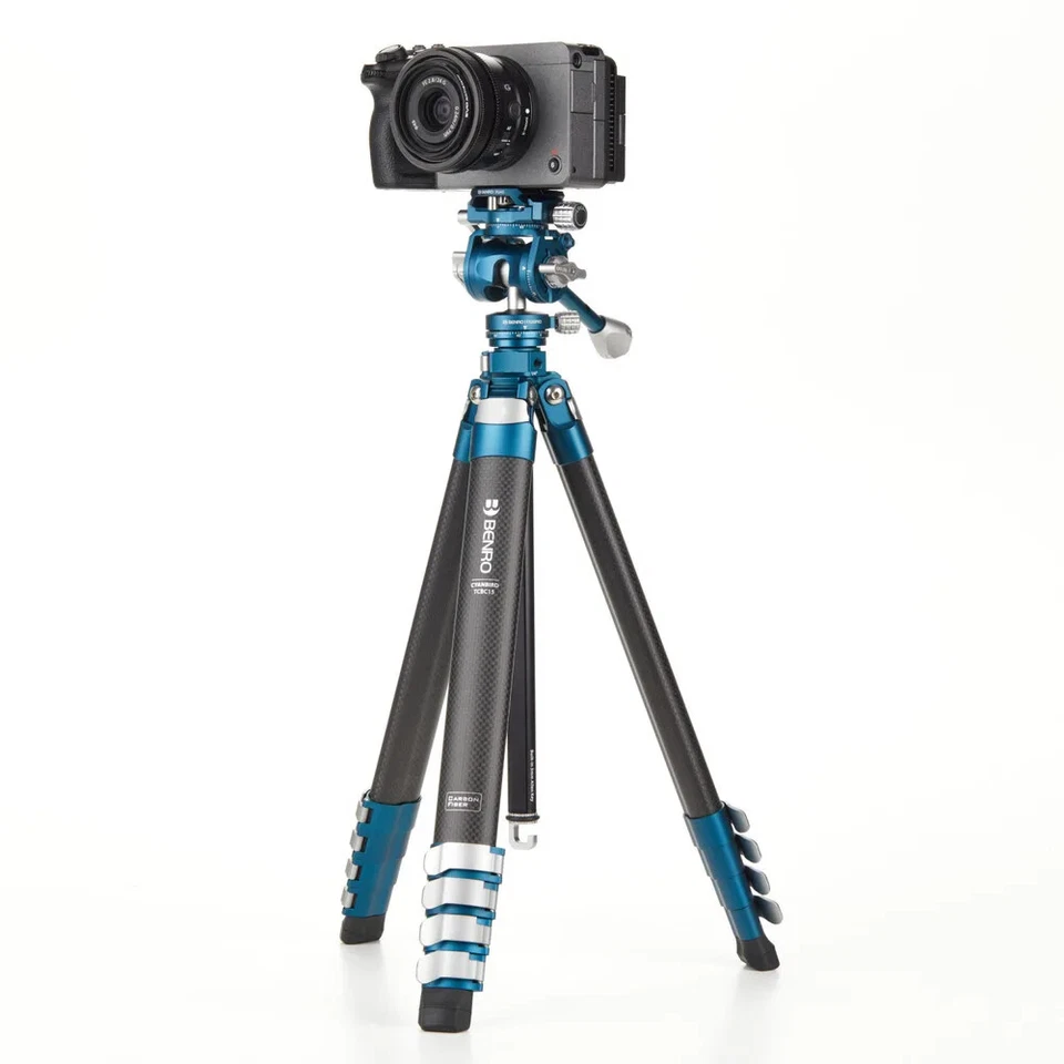 Benro CyanBird Blue bird Carbon Fiber Tripod Aluminum Tripod w Video/Fluid Head - Image 4 of 4
