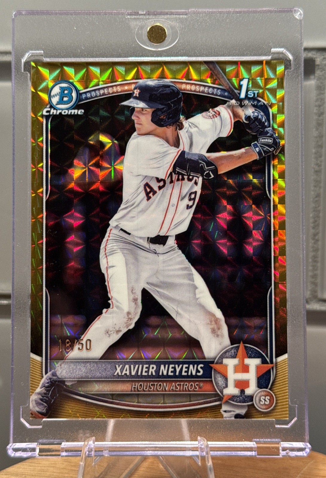 2025 Bowman Draft Chrome Xavier Neyens 1st Gold Geometric /50 🔥
