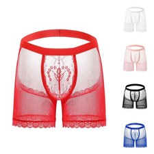 Boxer polyester transparent transparent slip pour homme U pochette caleçon coup