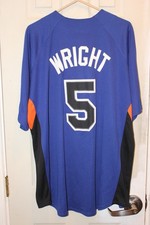 blue New York Mets David Wright 5 stitched / printed button-down jersey - XL