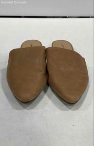 Lucky Brand Womens Bairey Light Brown Leather Pointed Toe Mule Flats Size 10