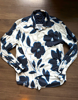 Ted Baker London Men s M Regular Fit Floral Woven Cotton Shirt Long Sleeve
