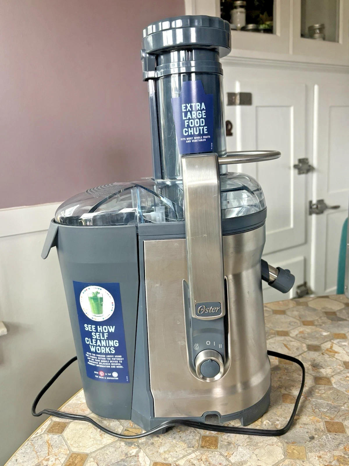 Oster FPSTJE318 Centrifugal Juicer 1000W Gray Self-Cleaning 2-Speed NO JUG