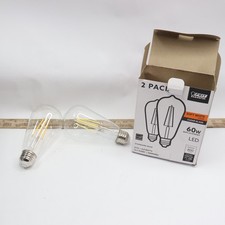  2-Pk Feit Electric LED Light Bulb Soft White 2700K E26 ST19 Dimmable