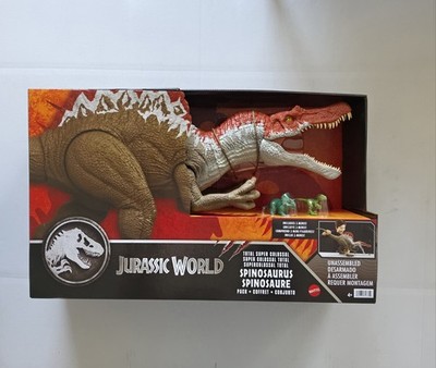 MATTEL - Jurassic World Super Colossal Spinosaurus Dinosaur Toy + 2 Mini Figures