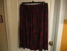 Vintage Aldred Dunner Jeweltone Paisley Skirt Elastic Waist USA - 32 L