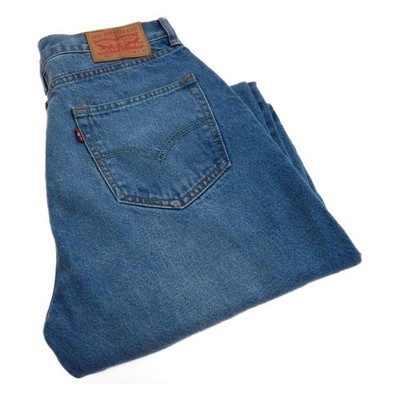 Levi 501 Straight Jeans Regular Blau Taille 34 Bein 32 W34 L32 Button Fly (Q7292)
