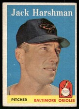 Jack Harshman 1958 Topps #217 Baltimore Orioles Vintage Baseball Card EX