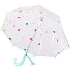 Kids Dots Bubble Umbrella with Easy Grip Handle 8 Shatterproof Fiber Green