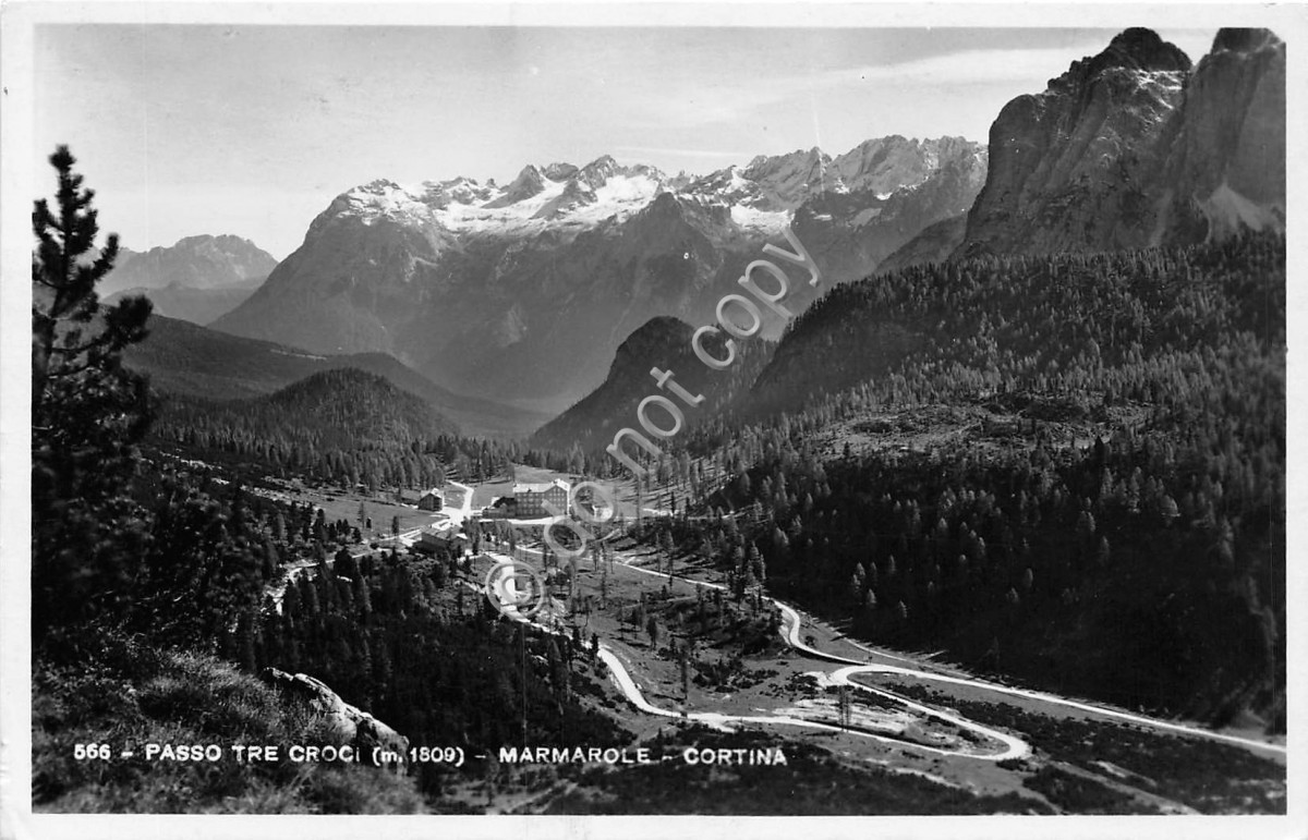 Cartolina Cortina Passo Tre Croci Marmarole 1951 (Belluno)