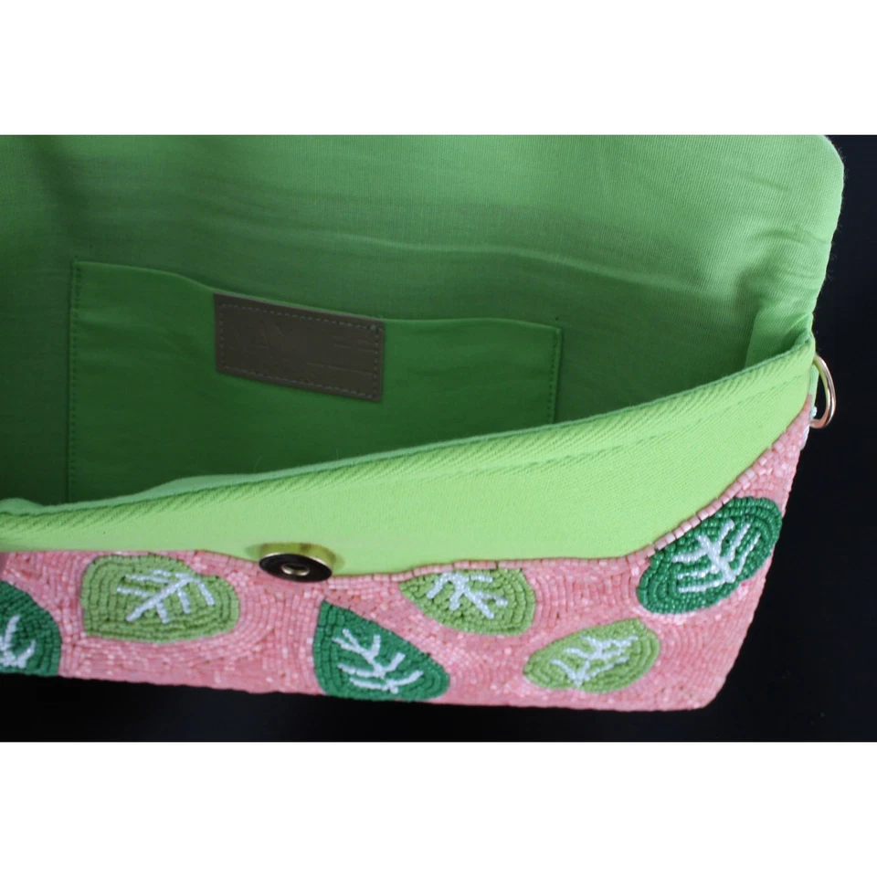 Bolso Bandolera KAY LEE Rosa Motivo Hoja Cuentas Sobre #CL9092APK Foto 4 de 4