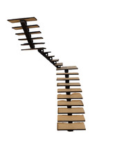 1/12 scale dolls house stairs kit, steel look support, wood, straight or dog leg