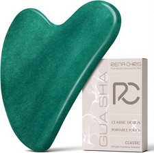 Elegant Jade Gua Sha Tool for Jawline Sculpting  Puffiness Reduction - Green