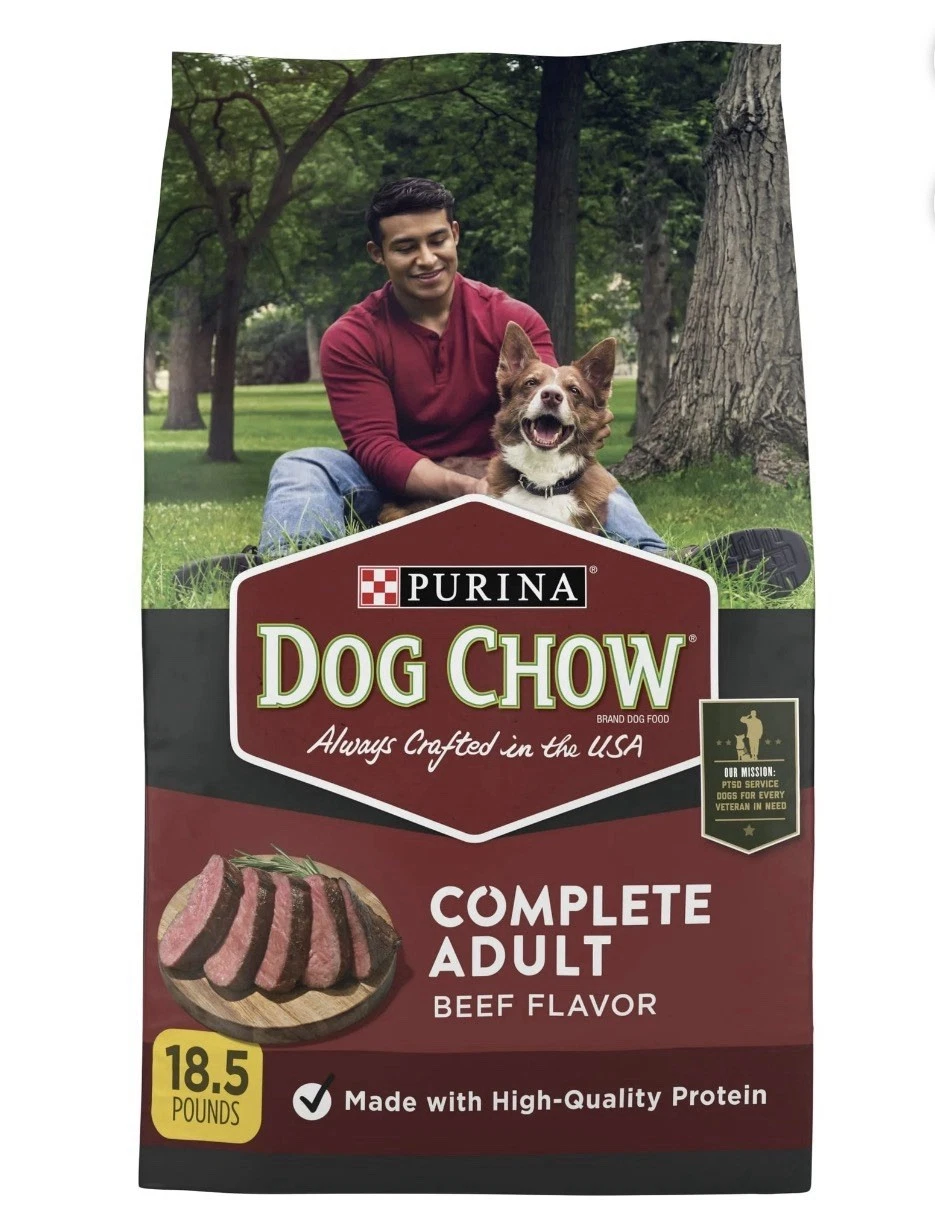 Purina Dog Chow Complete Adult Dry Dog Food Kibble Beef Flavor - 18.5 lb. Bag