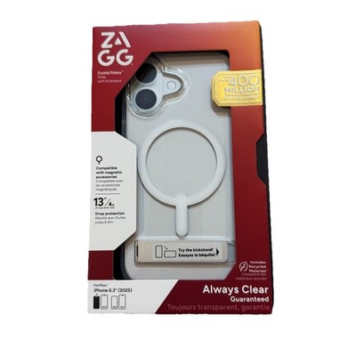 New ZAGG Clear Snap On MagSafe Compatible Case w/ Kickstand For Apple iPhone 17