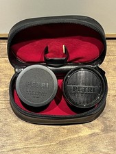 Vintage PETRI Camera Lenses Telephoto Wide Angle For 45mm W/ Zipper Case Japan