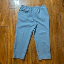 Alfred Dunner Women's Navy Blue Polyester Pants, Size 14, Elastic Waist, Pockets