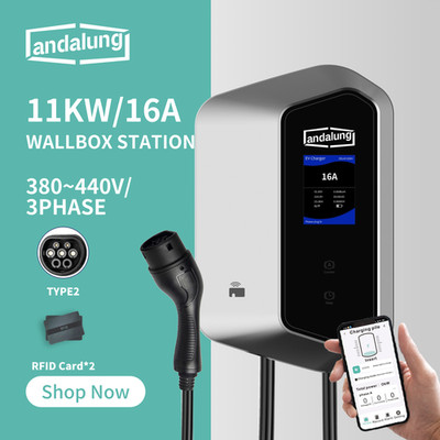 Andalung 11kW EV Ladegerät 380-440V, Typ 2, 6-16A, 10m Kabel, Wifi & Bluetooth