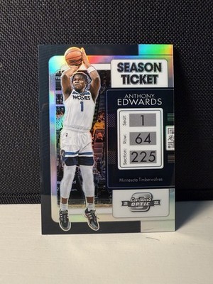 2021-22 Panini Optic Contenders Season Ticket Silver Anthony Edwards #75